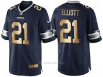 Camiseta Dallas Cowboys Flliott Profundo Azul Nike Gold Game NFL Hombre