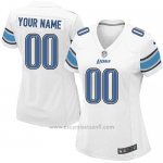 Camisetas NFL Replica Mujer Detroit Lions Personalizada Blanco