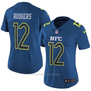 Camiseta NFC Rodgers Azul 2017 Pro Bowl NFL Mujer