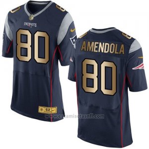 Camiseta New England Patriots Amendola Profundo Azul Nike Gold Elite NFL Hombre