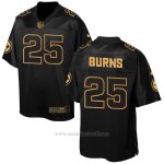 Camiseta Pittsburgh Steelers Burns Negro 2016 Nike Elite Pro Line Gold NFL Hombre