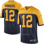 Camiseta Green Bay Packers Rodgers Negro Amarillo Nike Game NFL Hombre2