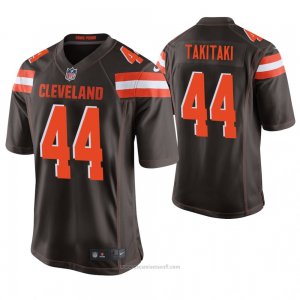 Camiseta NFL Game Hombre Cleveland Browns Sione Takitaki Marron