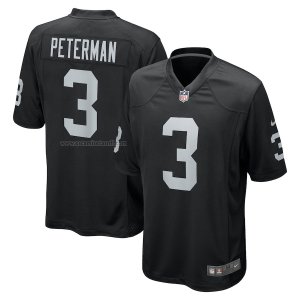 Camiseta NFL Game Las Vegas Raiders Nathan Peterman Negro