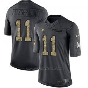 Camiseta NFL Limited Hombre Arizona Cardinals 11 Larry Fitzgerald Negro Stitched 2016 Salute To Service