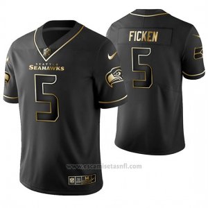 Camiseta NFL Limited Hombre Seattle Seahawks Sam Ficken Golden Edition Negro