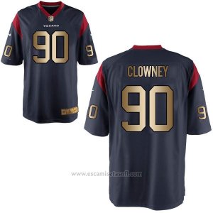 Camiseta Houston Texans Clowney Profundo Azul Nike Gold Game NFL Hombre