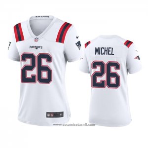 Camiseta NFL Game Mujer New England Patriots Sony Michel 2020 Blanco