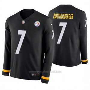 Camiseta NFL Hombre Pittsburgh Steelers Ben Roethlisberger Negro Therma Manga Larga