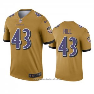 Camiseta NFL Legend Baltimore Ravens Justice Hill Inverted Oro