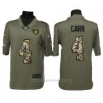 Camiseta NFL Limited Hombre Oakland Raiders 4 Derek Carr Stitched 2017 Salute To Service