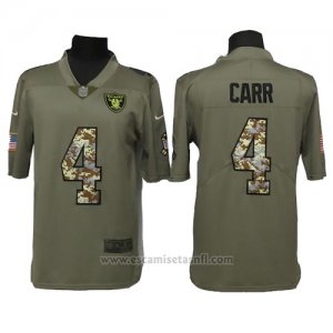 Camiseta NFL Limited Hombre Oakland Raiders 4 Derek Carr Stitched 2017 Salute To Service
