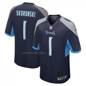 Camiseta NFL Game Tennessee Titans Peter Skoronski 2023 NFL Draft First Round Pick Azul