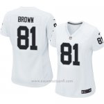Camiseta Oakland Raiders Brown Blanco Nike Game NFL Mujer