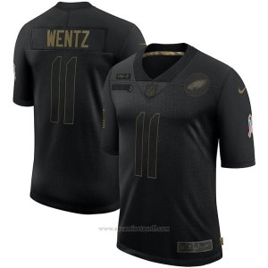Camiseta NFL Limited Philadelphia Eagles Wentz 2020 Salute To Service Negro