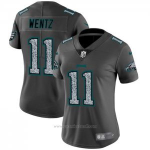 Camiseta NFL Limited Mujer New York Jets Wentz Static Fashion Gris