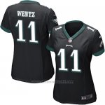 Camiseta Philadelphia Eagles Wentz Negro Nike Game NFL Mujer