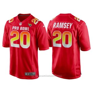 Camiseta NFL Hombre Jacksonville Jaguars 20 Jalen Ramsey Rojo AFC 2018 Pro Bowl
