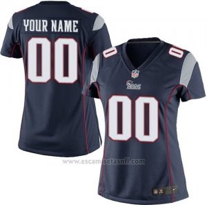 Camisetas NFL Replica Mujer New England Patriots Personalizada Azul