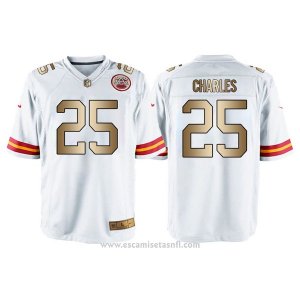 Camiseta Kansas City Chiefs Charles Blanco Nike Gold Game NFL Hombre
