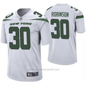 Camiseta NFL Game Hombre New York Jets Rashard Robinson Blanco 60th Aniversario