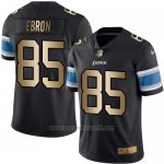 Camiseta Detroit Lions Ebron Negro Nike Gold Legend NFL Hombre