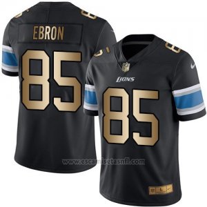 Camiseta Detroit Lions Ebron Negro Nike Gold Legend NFL Hombre