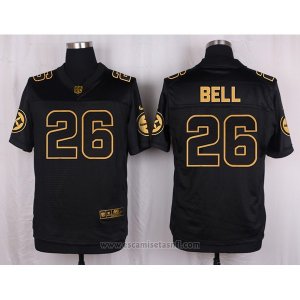 Camiseta Pittsburgh Steelers Bell Negro Nike Elite Pro Line Gold NFL Hombre