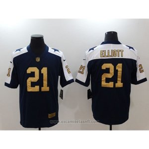Camiseta NFL Limited Gold Hombre Dallas Cowboys 4 Elliott Azul
