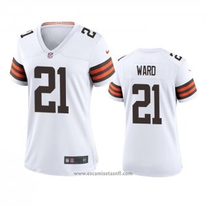 Camiseta NFL Game Mujer Cleveland Browns Denzel Ward 2020 Blanco