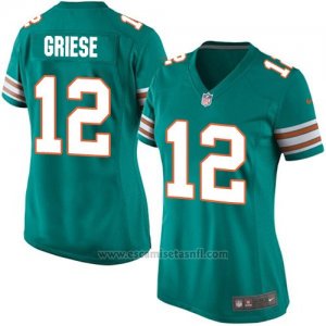Camiseta Miami Dolphins Griese Verde Oscuro Nike Game NFL Mujer