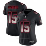 Camiseta NFL Limited Mujer Kansas City Chiefs Mahomes Smoke Fashion Negro