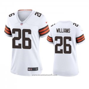 Camiseta NFL Game Mujer Cleveland Browns Greedy Williams 2020 Blanco