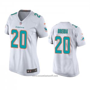 Camiseta NFL Game Mujer Miami Dolphins Matt Breida Blanco