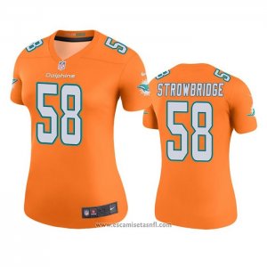 Camiseta NFL Legend Mujer Miami Dolphins Jason Strowbridge Naranja