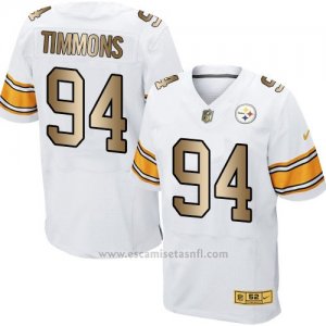 Camiseta Pittsburgh Steelers Timmons Blanco Nike Gold Elite NFL Hombre