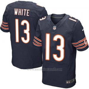 Camiseta Chicago Bears White Profundo Azul Nike Elite NFL Hombre
