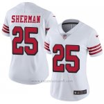 Camiseta NFL Limited Mujer San Francisco 49ers 25 Richard Sherman Blanco Rush Stitched Vapor Untouchable