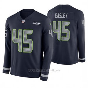 Camiseta NFL Hombre Seattle Seahawks Kenny Easley Azul Therma Manga Larga