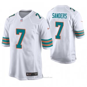 Camiseta NFL Game Hombre Miami Dolphins Jason Sanders Blanco Throwback