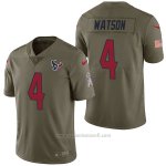 Camiseta NFL Limited Hombre Houston Texans 4 Deshaun Watson 2017 Salute To Service Verde