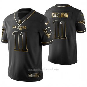 Camiseta NFL Limited Hombre New England Patriots Julian Edelman Golden Edition Negro