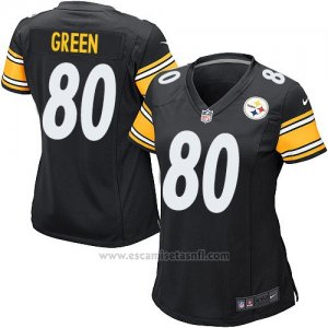 Camiseta Pittsburgh Steelers Green Negro Nike Game NFL Mujer