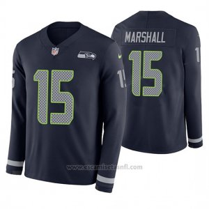 Camiseta NFL Hombre Seattle Seahawks Brandon Marshall Azul Therma Manga Larga