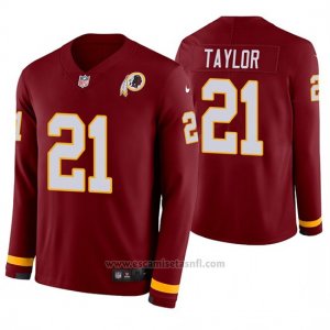 Camiseta NFL Hombre Washington Redskins Sean Taylor Burgundy Therma Manga Larga