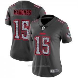 Camiseta NFL Limited Mujer Kansas City Chiefs Mahomes Static Fashion Gris