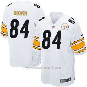 Camiseta Pittsburgh Steelers Brown Blanco Nike Game NFL Nino