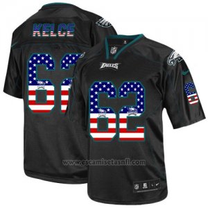 Camiseta NFL Elite Hombre Philadelphia Eagles 62 Jason Kelce Alternate USA Flag Fashion Negro