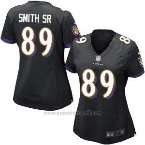 Camiseta Baltimore Ravens Smith Sr Negro Nike Game NFL Mujer