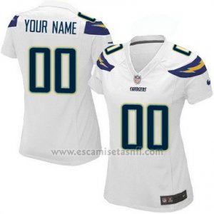 Camisetas NFL Mujer Los Angeles Chargers Personalizada Blanco